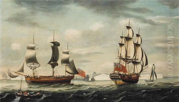 The Selby Of London In Two Positions Off Dover Oil Painting by Robert Dodd