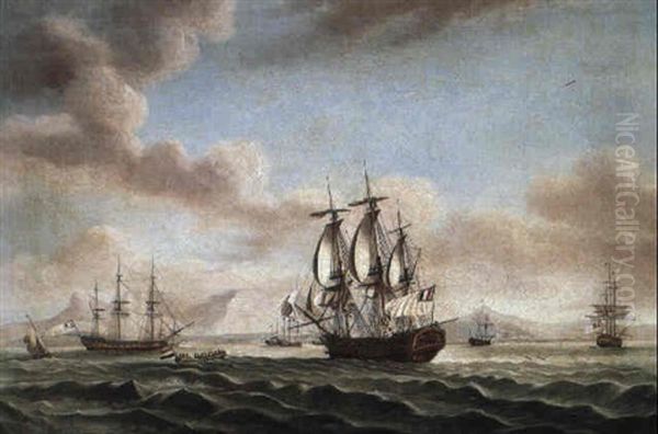 Dutch Squadron In Table Bay Oil Painting by Robert Dodd