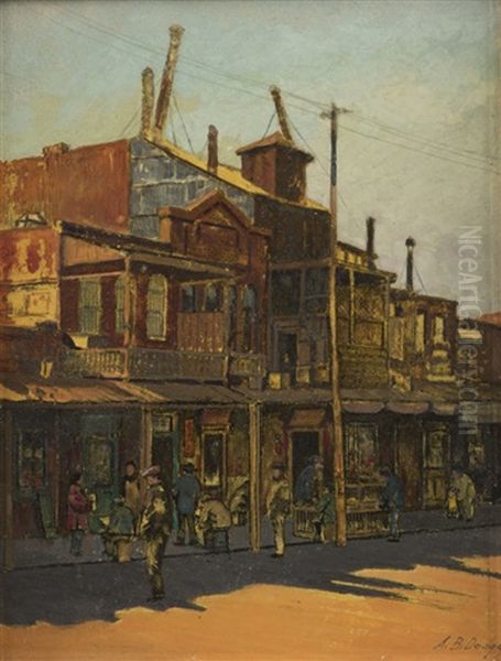 Figures On A Street Oil Painting by Arthur B. Dodge