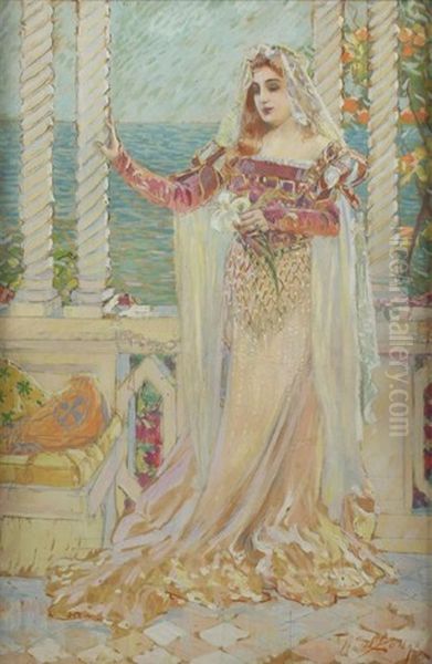 Bride (woman On Balcony) Oil Painting by William de Leftwich Dodge