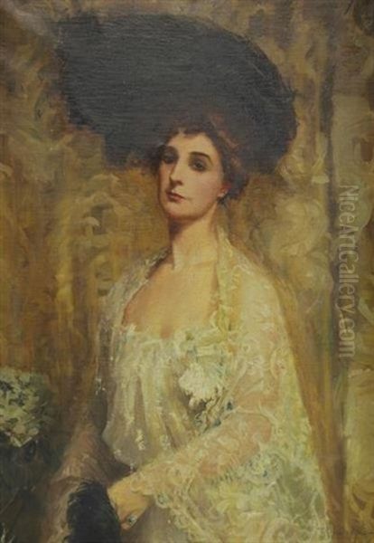 Portrait Of A Society Woman Oil Painting by William de Leftwich Dodge