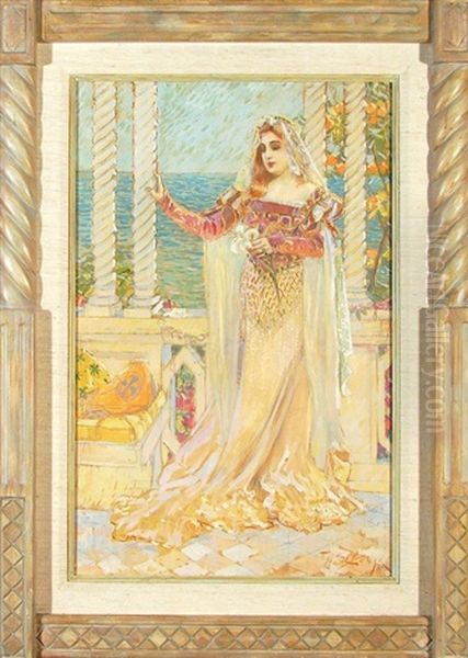 Beauty On Mediterranean Balcony Oil Painting by William de Leftwich Dodge