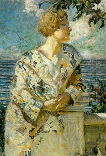 Woman By The Sea Oil Painting by William de Leftwich Dodge