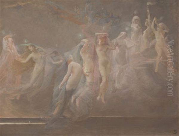 The Morning Stars (les Etoiles Du Matin) Oil Painting by Sarah Paxton Ball Dodson