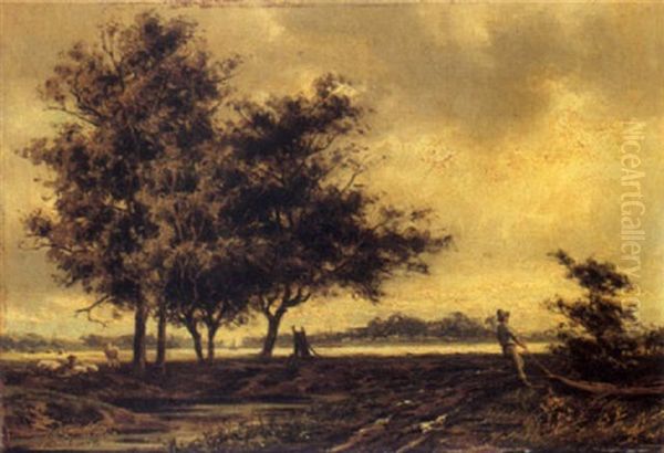 A Landscape Near Utrecht Oil Painting by Johan Hendrik Doeleman