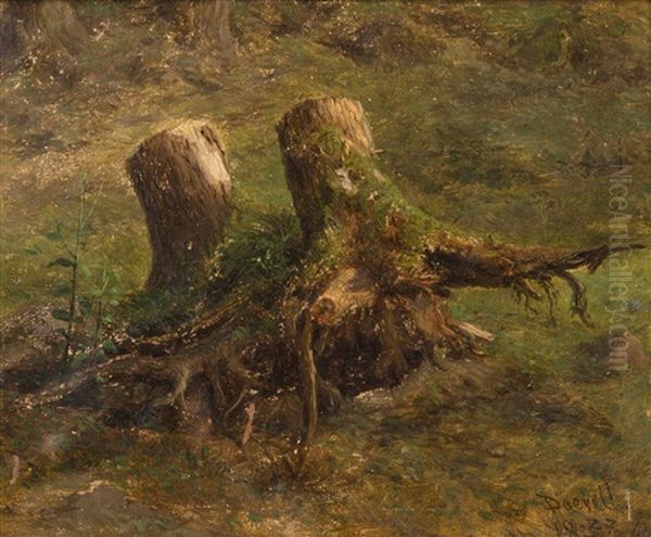 A Study Of Tree Stumps Oil Painting by Ernst Gustav Doerell