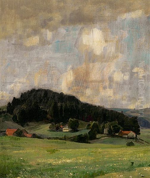 Allgauer Fruhlingslandschaft Oil Painting by Max Doerner