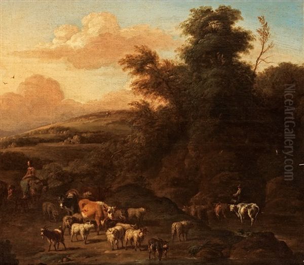 Pastoral Landscape by Simon van der Does