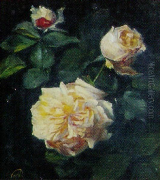 Voksende Roser Oil Painting by Augusta Dohlmann