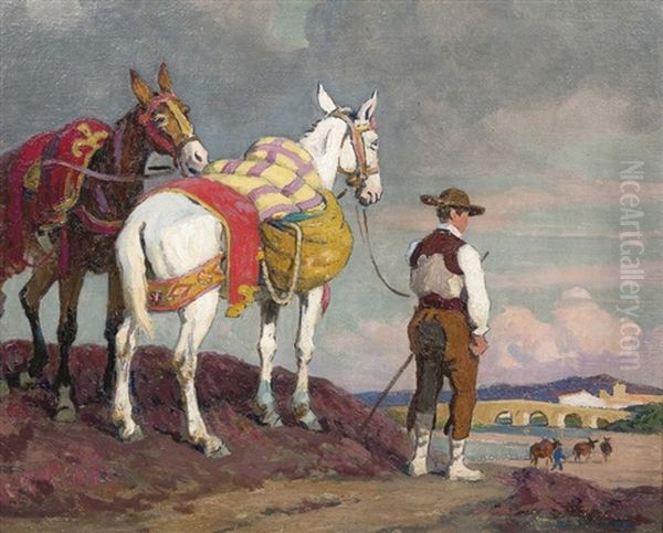 Guardian De Camargue Oil Painting by Edouard Edmond Doigneau