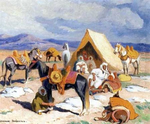 Campement Arabe Oil Painting by Edouard Edmond Doigneau