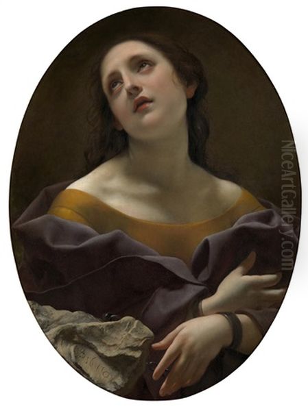 Madonna Col Bambino Tra San Pietro Martire E San Gerolamo Oil Painting by Carlo Dolci