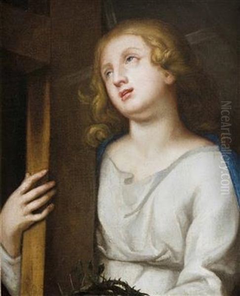 Die Hl. Magdalena Mit Kreuz Und Dornenkrone Oil Painting by Carlo Dolci