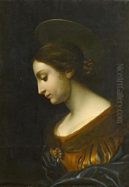 Die Heilige Cacilia. Teilkopie Nach Dem Gemalde In Der Gemaldegalerie Dresden by Carlo Dolci