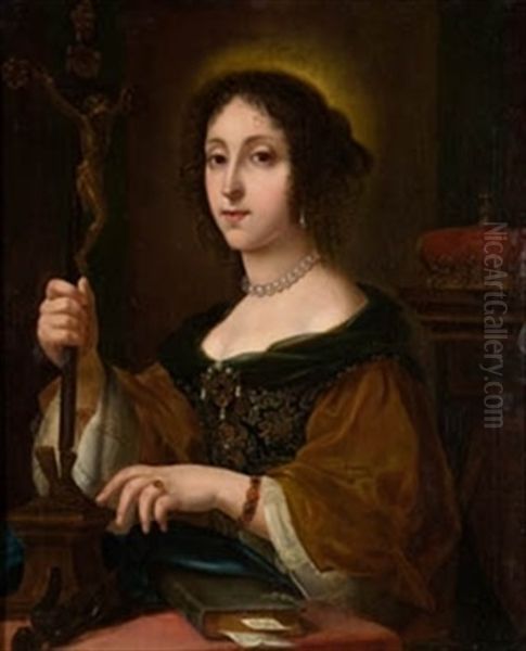 Retrato De La Archiduquesa Claudia Felicita Oil Painting by Carlo Dolci