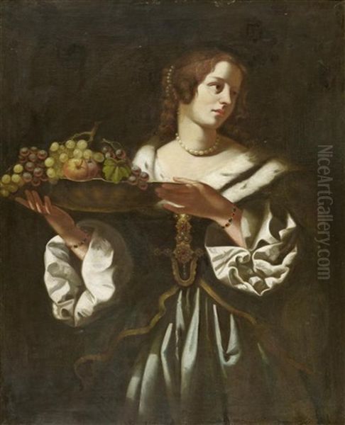 Bildnis Einer Dame Mit Fruchteschale Oil Painting by Carlo Dolci