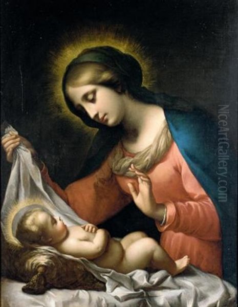 The Madonna And Child (by Anna Terlink) Oil Painting by Carlo Dolci