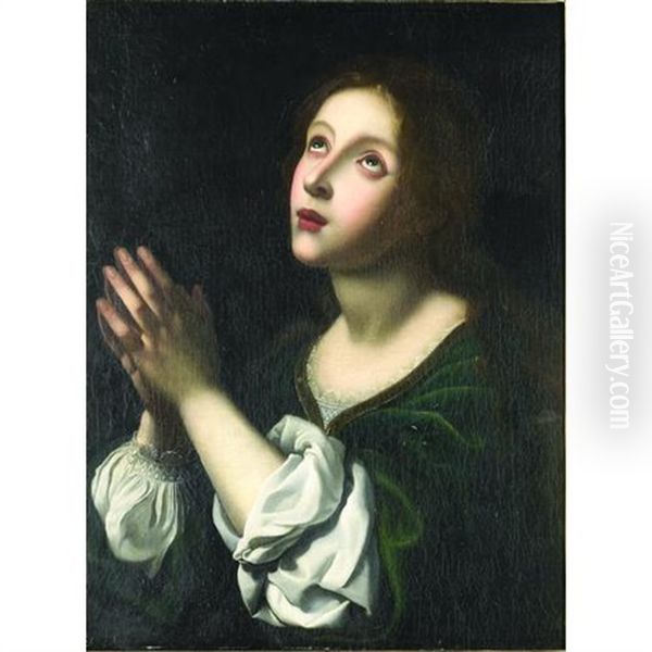 A Portrait Of A Saint Oil Painting by Carlo Dolci