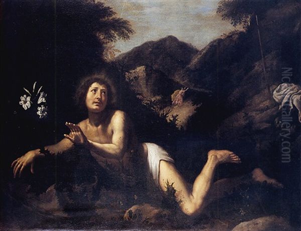 Scene De La Vie De Saint Antoine: Saint Antoine Se Jetant Dans Un Buisson De Ronces Oil Painting by Carlo Dolci