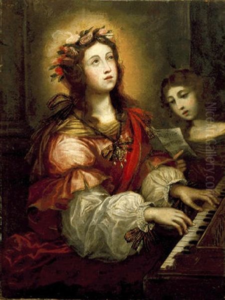 Saint Cecilia At The Organ Oil Painting by Carlo Dolci