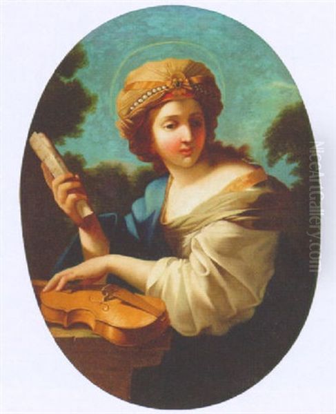 S:ta Cecilia Oil Painting by Carlo Dolci