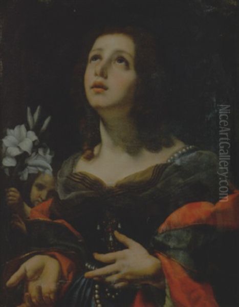 Santa In Orazione Oil Painting by Carlo Dolci