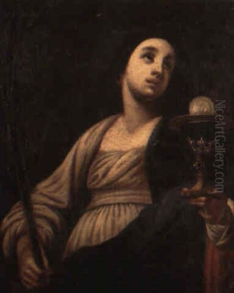 S:ta Agatha Oil Painting by Carlo Dolci