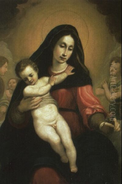 The Madonna And Child In Glory Oil Painting by Carlo Dolci