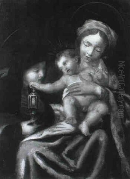 The Madonna And Child With Saint Clare Oil Painting by Carlo Dolci