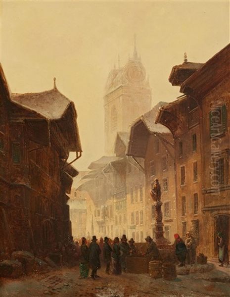 View Of A Town In Upper Bavaria by Anton Doll