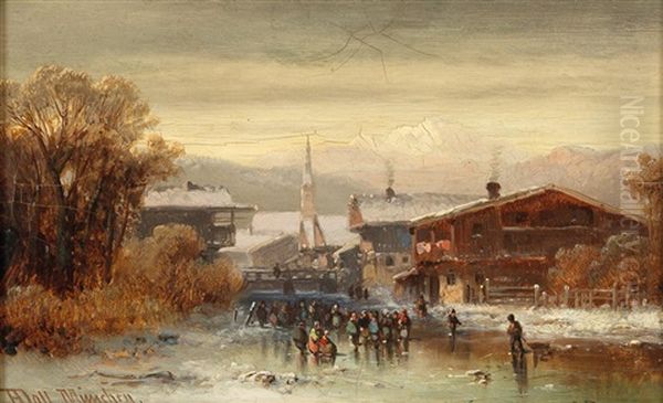 View Of Hardt On Lake Constance Oil Painting by Anton Doll