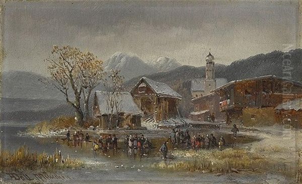 Ausfluss Des Staffelsees Bei Uffing Oil Painting by Anton Doll