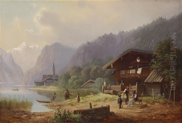 Heimkehr Des Fischers Oil Painting by Anton Doll