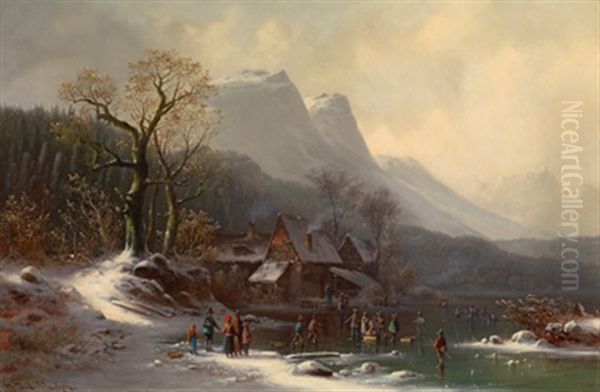 Wintervergnugen, Munchen Oil Painting by Anton Doll