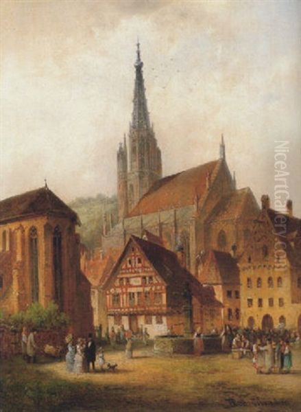 Ansicht Von Esslingen Oil Painting by Anton Doll