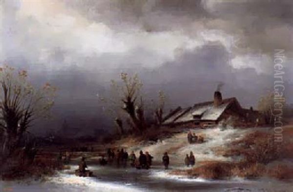 Winterfreuden Oil Painting by Anton Doll