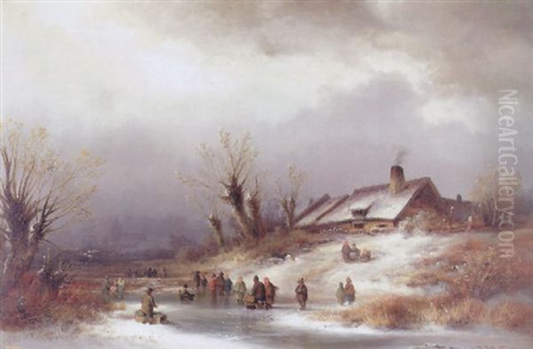 Wintervergnugen Oil Painting by Anton Doll