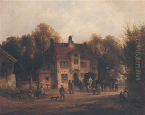 Vor Dem Landgasthaus Oil Painting by Anton Doll