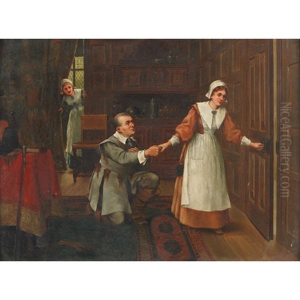 The Cavalier's Proposal Oil Painting by William Anstey Dolland