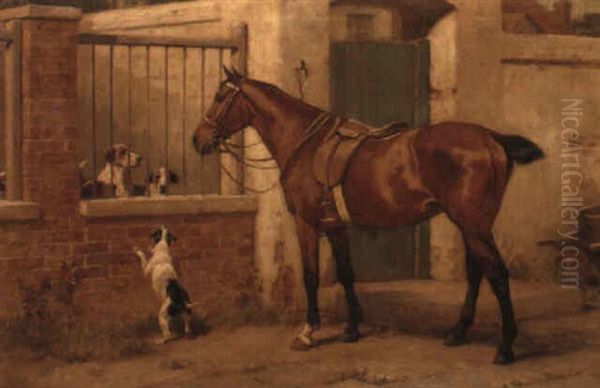 A New Friend Oil Painting by John Charles Dollman