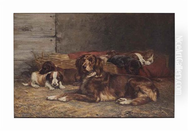 Family At Rest Oil Painting by John Henry Dolph