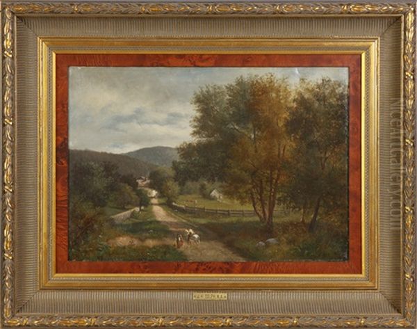 Landscape With Children Oil Painting by John Henry Dolph