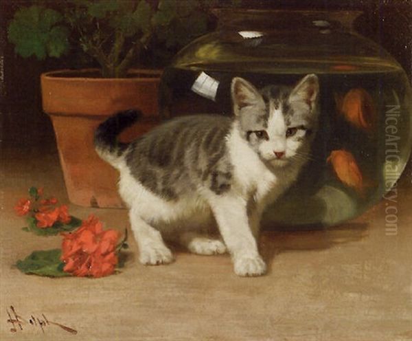 The Goldfish Bowl Oil Painting by John Henry Dolph