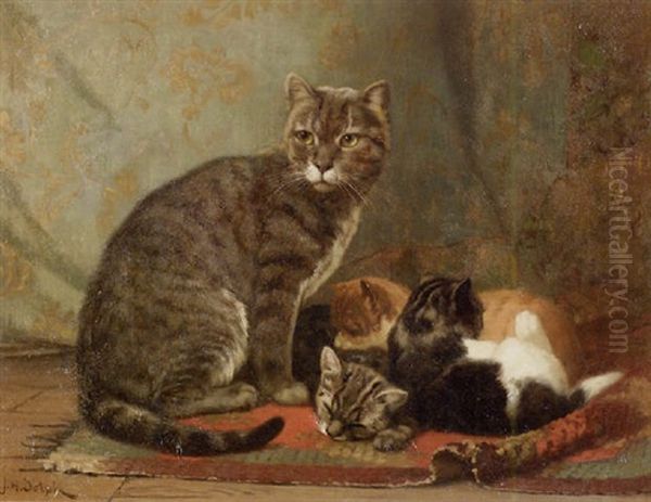 Mother With Her Litter Oil Painting by John Henry Dolph