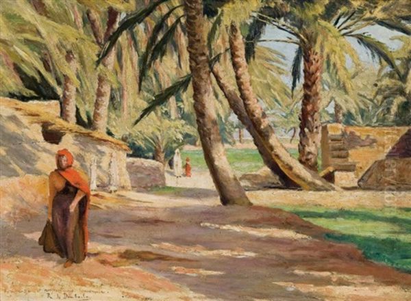 Dans La Palmeraie Oil Painting by Raoul de Dombasle