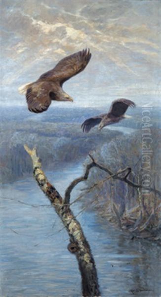 Adler Im Flug Oil Painting by Carl von Dombrowski