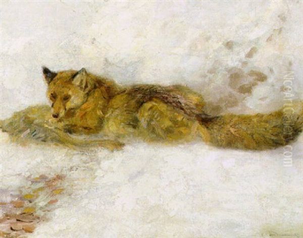 Fuchs Mit Beute by Carl von Dombrowski