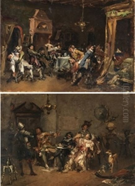 Escenas De Interior (pair) Oil Painting by Francisco Domingo Marques