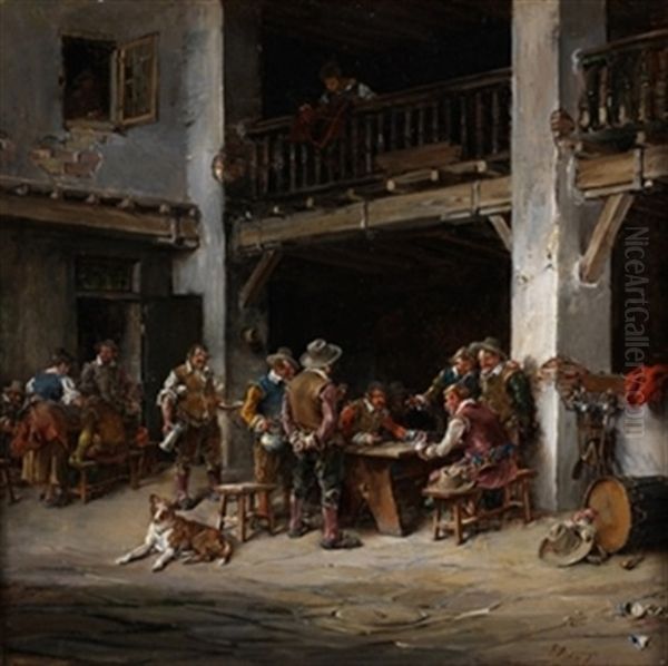 La Taberna Oil Painting by Francisco Domingo Marques