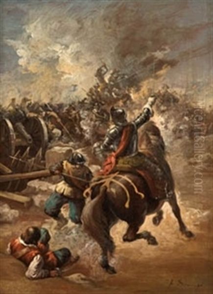 Batalla Oil Painting by Francisco Domingo Marques